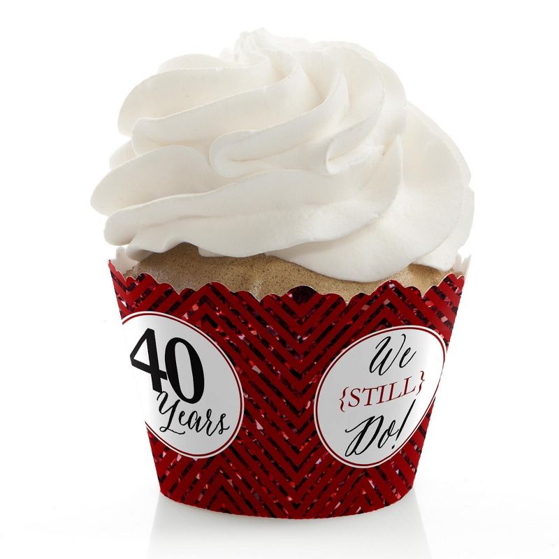 Big Dot of Happiness We Still Do - 40th Wedding Anniversary Party Decorations - Party Cupcake Wrappers - Set of 12, 1 of 5