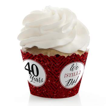 Big Dot of Happiness We Still Do - 40th Wedding Anniversary Party Decorations - Party Cupcake Wrappers - Set of 12