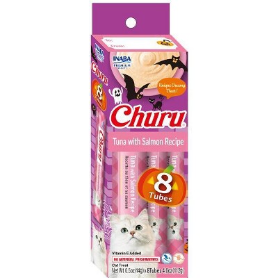 Inaba Churu Halloween Tuna and Salmon Flavor Lickable Cat Treats - 4oz/8ct