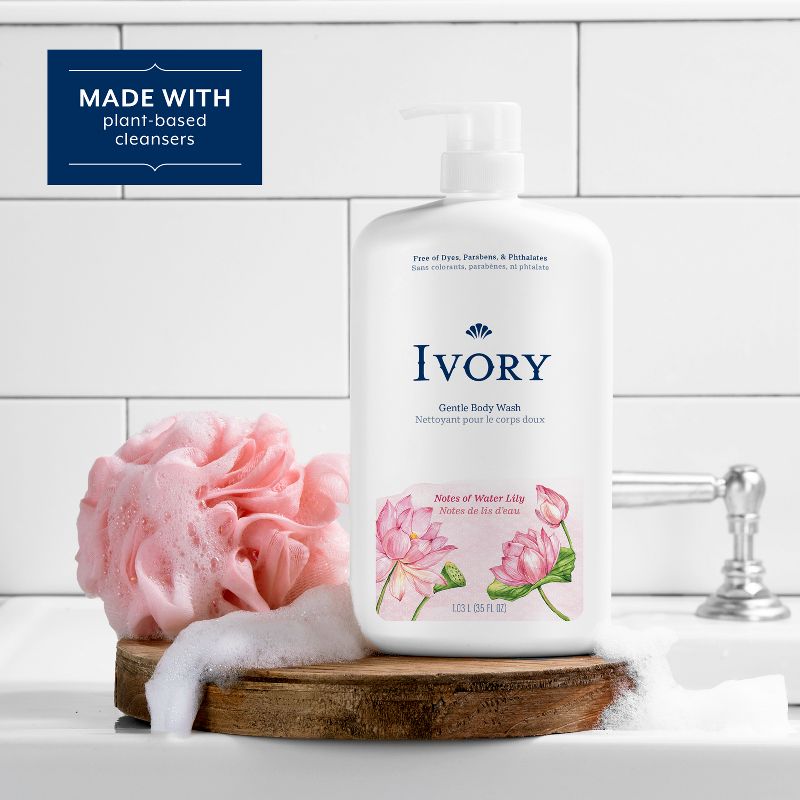 Ivory Mild &#38; Gentle Body Wash - Water Lily Scent - 35 fl oz, 4 of 9