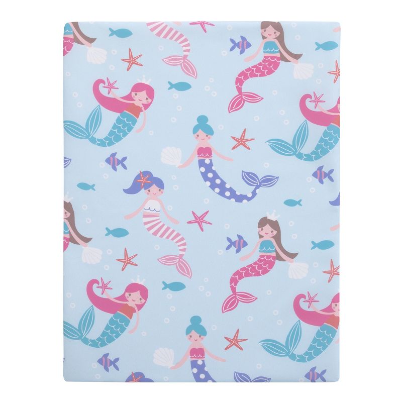 Everything Kids Mermaid, Seashell, Star Fish Aqua, Lavender and Pink Preschool Nap Pad Sheet, 5 of 6
