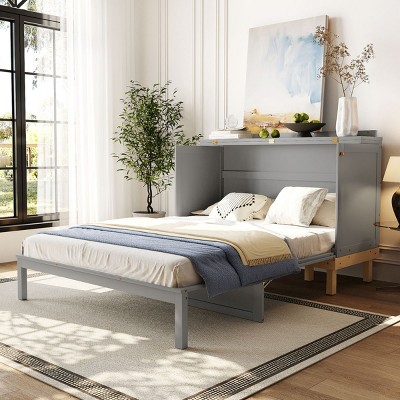 Modern Queen-Size Murphy Bed with Space-Saving Foldable Design, Bed Frame for Studio Apartments or Compact Bedrooms - The Pop Home