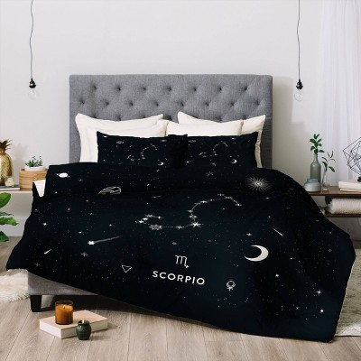 Twin Extra Long Cuss Yeah Designs Scorpio Star Constellation Comforter Set Black - Deny Designs