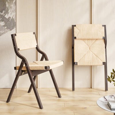 GlasFlength Accent Chairs, Folding Chairs No Assembly, Suitable for Living room, Bedroom, Dining Room, Perfect for Indoor Use, Beige, 20"*24.4"*38.4"