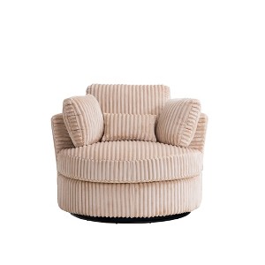 Dolonm 360° Swivel Accent Chair: Plush Corduroy, 400lbs Capacity & Reversible Cushions for Living Room/Bedroom - 1 of 4