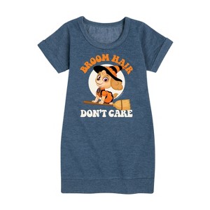 - Paw Patrol - Broom Hair Don't Care Graphic Short Sleeve Fleece Dress - 1 of 4