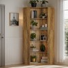 Hommoo 6-Tier 70.9" Tall Corner Bookshelf with Curved Edges, Modern Open Display Storage Rack for Living Room Home Office - 3 of 4
