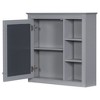 Gulches 30''x28'' Wall Mounted Medicine Cabinet with Mirror - 3 Open Shelves, Adjustable Soft-Close Hinges, MDF Concealed Storage - 4 of 4