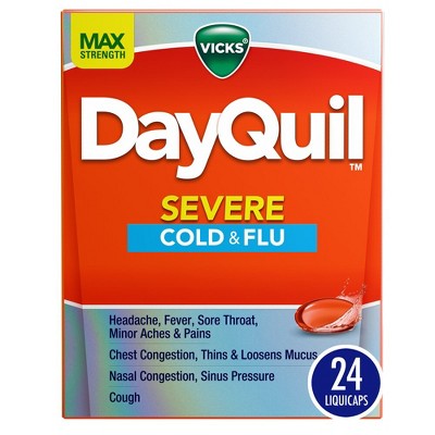 Vicks Dayquil Severe Cold Flu Caps Max 4Ct Case Of 6