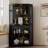 PAKASEPT 66.3” Tall Display Curio Cabinet with LED Lights, Tempered Glass Doors, 4-Tier Corner Display Cabinet for Toys, Books, Collectibles - 3 of 4