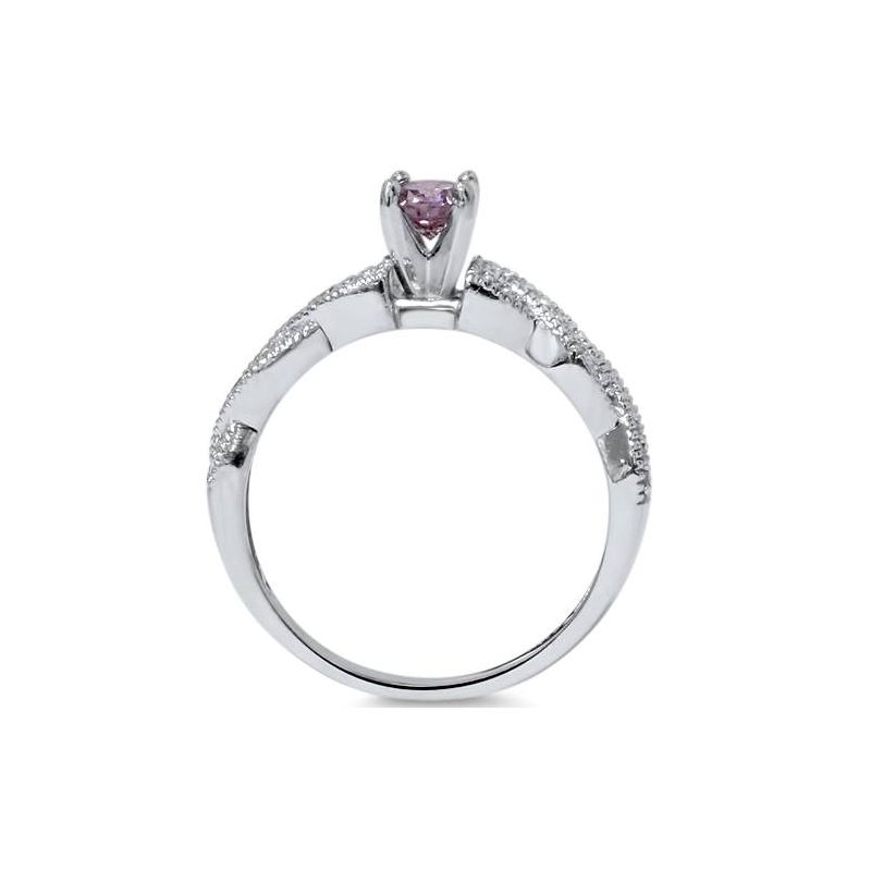 Pompeii3 3/8ct Pink Diamond Infinity Vintage Engagement Ring 14K White Gold, 2 of 5
