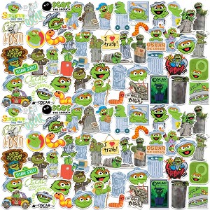 Sesame Street Oscar The Grouch 100ct Vinyl Large Deluxe Stickers Variety Pack - 1 of 4