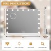 Vanity Mirror with Lights, 17 LED Hollywood Lighted Mirror, 3 Color Modes, Touch Control & USB Charging, Dimmable Tabletop/Bedroom Mirror - 4 of 4