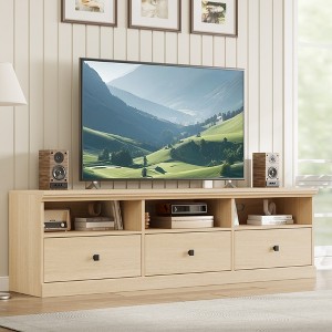 70in TV Stand for TVs up to 80", Mid Century Modern Entertainment Center with Drawer, TV Console Media Cabinet for Living Room, Bedroom - 1 of 4