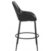 Zuo Modern - Set of 2 Vila Black 42.5"H Barstools Upholstered Faux Leather, Powder-Coated Steel, Modern Style - 3 of 4
