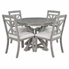 NicBex 5 Piece Dining Set,5 Extendable Round Kitchen Table with 4 Upholstered Chairs,Dining Table Set with Wood Pattern for Dining Room - 4 of 4