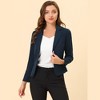 INSPIRE CHIC Women's Open Front Office Long Sleeve Lightweight Printed Floral Crop Suit Blazer - 3 of 4