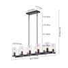 Rennnsan Brellune 40"W 10-Light Linear Glass Modern Dimmable Kitchen Island Pendant in Black - 3 of 4