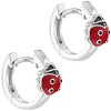 Girls' Ladybug Huggie Hoop Sterling Silver Earrings - In Season Jewelry - 2 of 4