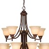 VAXCEL Brussels 15 Light 2-Tier Bronze Traditional Chandelier Amber Glass Shades - 4 of 4