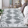 Washable Vintage Rug Non Slip Low Pile Rug Soft Throw Floor Cover Foldable Indoor Carpet for Living Room Bedroom Playroom Nursery - 3 of 4