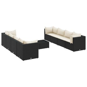 vidaXL Patio Lounge Set Set of 8 Black - 1 of 4