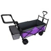 SEVOBAL Utility Storage Carts Collapsible Wagon with Canopy All-Terrain Wheels 480Lbs Capacity for Outdoor Indoor Use , Purple , 23.22"*7.09"*29.92" - 3 of 4