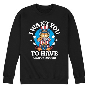 Men's - Garfield - Want You To Have A Happy Fourth Graphic Fleece Sweatshirt - 1 of 4