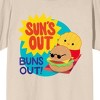 Squishmallows Sun's Out Buns Out Crew Neck Short Sleeve Natural Adult T-shirt - 2 of 2