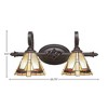 Toltec Lighting Elegante 2 - Light Vanity in  Dark Granite with 7" Zion Art Glass Shade - 2 of 2