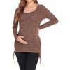Women's Maternity Shirt Long Sleeve Crew Neck Top for Pregnancy - 2 of 4
