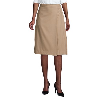 Long khaki skirts below the knee best sale