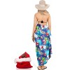 HAPPY BAY Women's Beachwear Santa Christmas Sarongs Wraps Bikini Swim Cover Up Wrap Bathing suit Beach Coverups for Women One Size Allover Santa Blue - 3 of 4