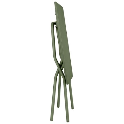 Moss Green Steel Square Folding Outdoor Patio Table