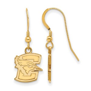 Black Bow Jewelry 14k Yellow Gold Plated Sterling Silver Creighton Bluejays NCAA Dangle Earrings - 1 of 3