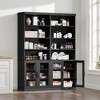 80x62x16 Wood Accent Sideboard Cabinet in Black, Storage Organizer with Adjustable Shelves and Glass Doors for Kitchen Bedroom Living/Dinning Room - 3 of 4