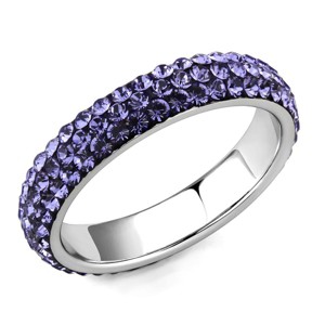 Slickblue Women’s Polished Stainless Steel Ring, Crystal Rhinestone Pave Design, Color Options, Sizes 5-10 - 1 of 4