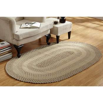 Rug 100% natural braided reversible cotton oval Rug living modern