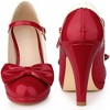 Perphy Women's Bow Platform Ankle Strap Stiletto Heels Mary Jane Pumps - 2 of 4