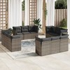 vidaXL 12 Piece Patio Sofa Set with Cushions Gray Poly Rattan - Without Table - 2 of 4