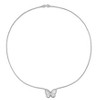 EVERLY JEWELRY | Sterling Silver 1/7ct TGW Marquise-Cut Aquamarine Butterfly Necklace, 17 inc - 4 of 4