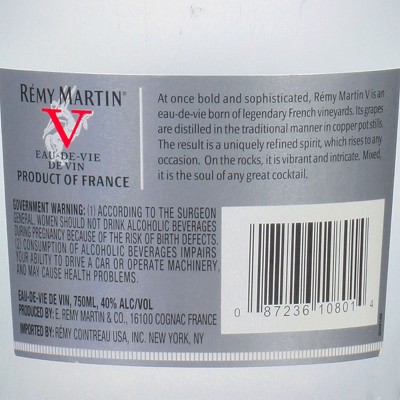Remy Martin V Cordial - 750ml Bottle