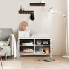 Shoe Storage Bench for Entryway,Wooden Entryway Bench with Drawer and Cabinet, Bench Shoe Cabinet with Hidden Storage for Entryway Bedroom - 2 of 4