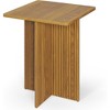 Square Fluted Accent Side Table, Pedestal Drink Table, Modern Home, Bedroom, and Living Room Furniture (Medium Oak) - 4 of 4