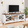 Jojoka 75 Inch TV Stand, Farmhouse Entertainment Center with Sliding Barn Doors,White - 3 of 4
