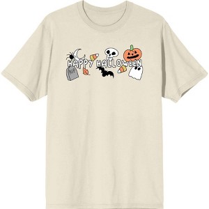 Kids Halloween Cartoon Icons Adult Crew Neck Short Sleee Tee - 1 of 2