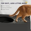 HTUTWOO Enclosed Cat Litter Box, Extra Large Stainless Steel Litter Pan with Scoop, High Side, Top Entrance and Non-Slip Pads for Big Cats, Kittens - 4 of 4
