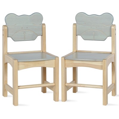 COSCO Bertini Kid's Bear Chairs, Set of 2, Natural/Gray