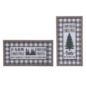 Transpac MDF Green Tree Decor Set of 2 Christmas Home Decorations for Festive Holiday Decor - 1 of 1