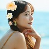 Unique Bargains Women's Fake Flowers Hair Clips Orange White 5 Pcs - 2 of 4